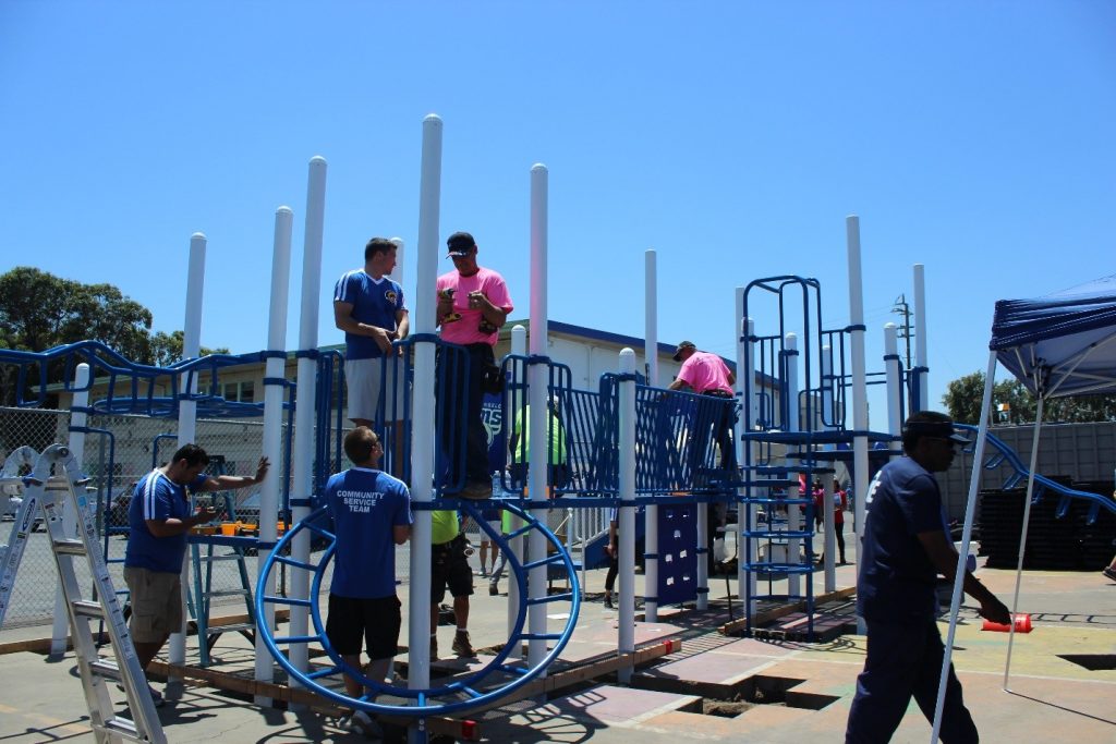 LA Rams install the school playground