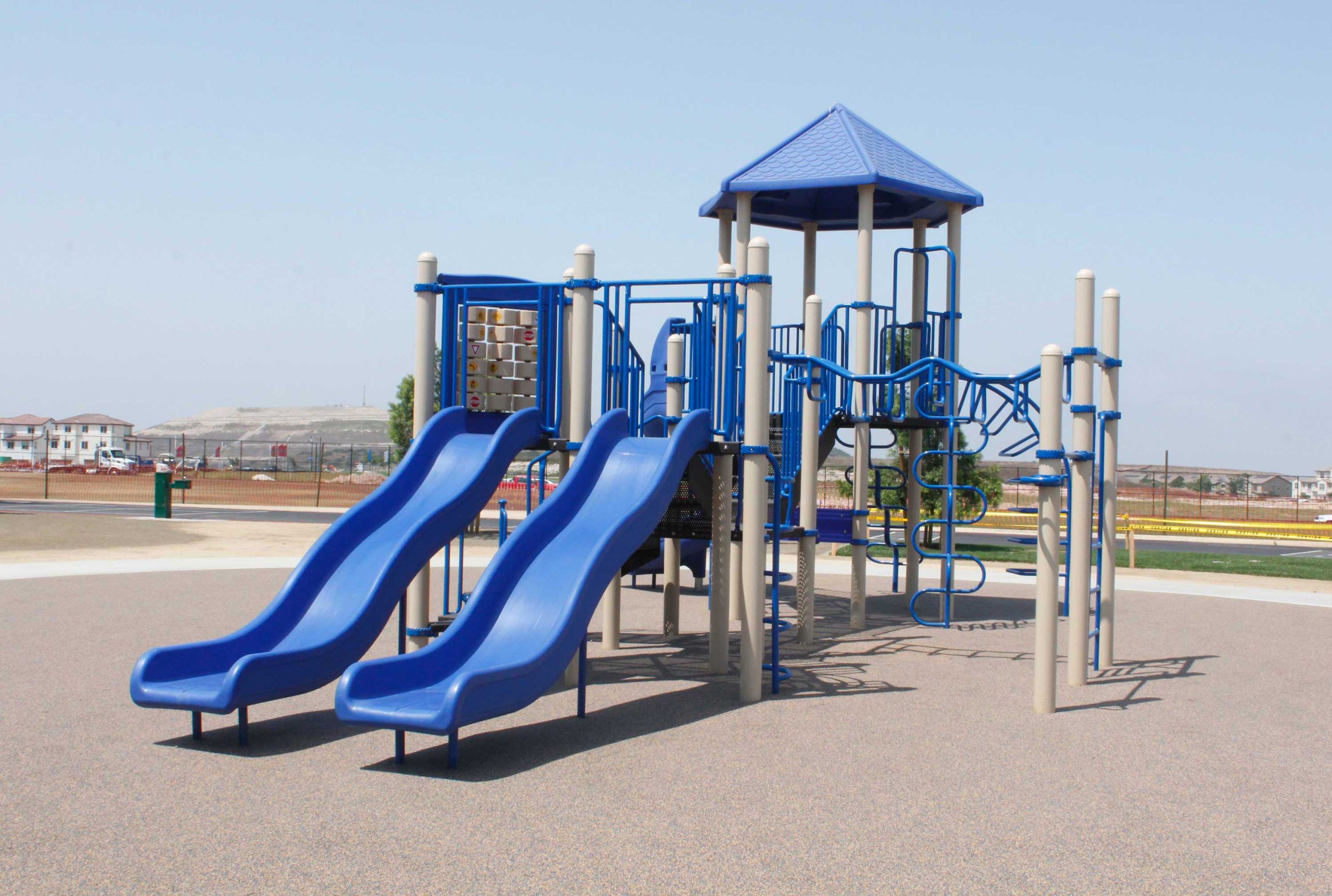 Dual wave slide playground equipment at Saburo Muraoka Elementary School at Chula Vista