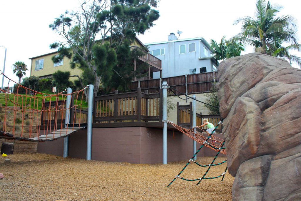 Hermosa Beach playground climbing boulder
