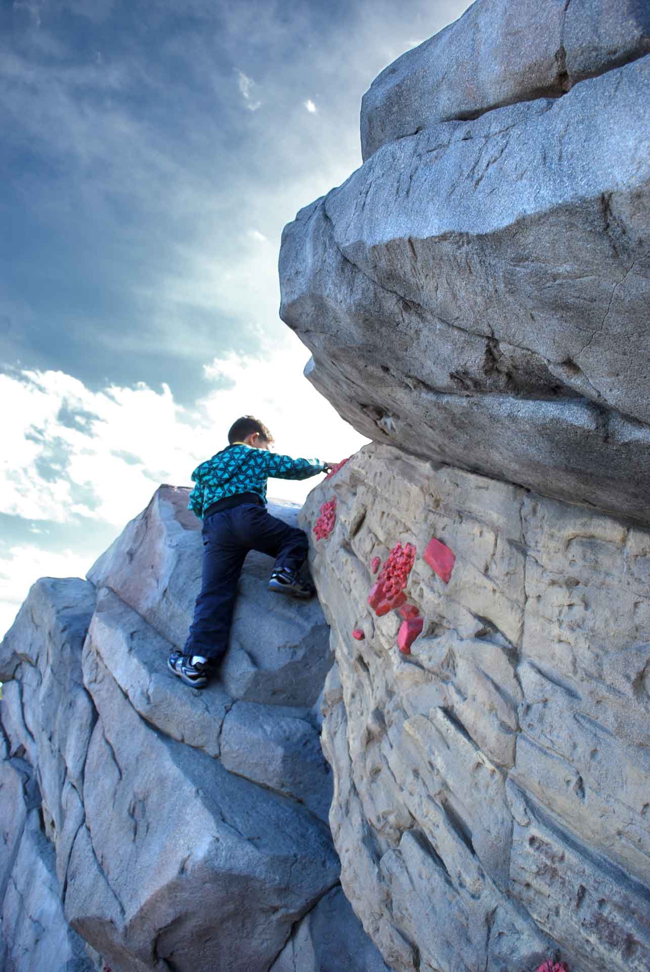 Custom rock climbing wall by ID Sculpture highlighting different style options